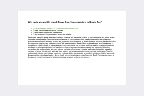 Google Ads Measurement certification exam answers with explanations file preview